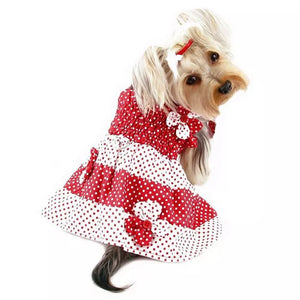 Red & White Polka Dots Sundress with Contrasting Flowers