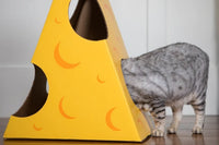 Monster Cheese Wedge Cardboard Cat House
