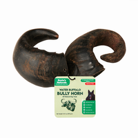 WATER BUFFALO HORN-100% Natural, Long-Lasting, Grain-Free, Gluten-Free, Dog Dental Treats & Chews-2 COUNT-15 oz
