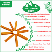 DOG CHURPI CHEW- 100% Natural, Himalayan Yak Cheese Churpi Dog Treat & Chews, Grain-Free, Gluten-Free, Dental Chews, 2 COUNT-5.5 oz
