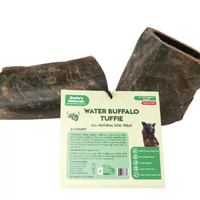 WATER BUFFALO HORN TUFFIE- 100% Natural Dog Treat & Chews, Grain-Free, Gluten-Free, Dog Chewing Dental Toys, 2 COUNT, 7.5 oz