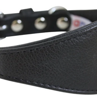 Hound Plain Collar by Angel 14" X 1.75" , Midnight Black